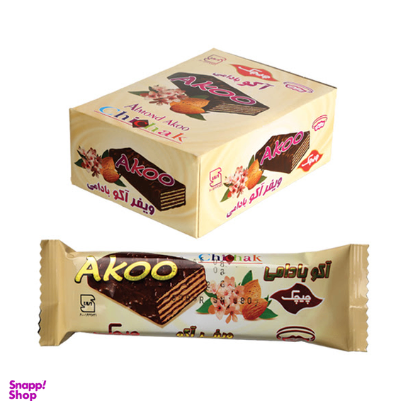 ویفر آکو بادامی چیچک بسته 24 عددی