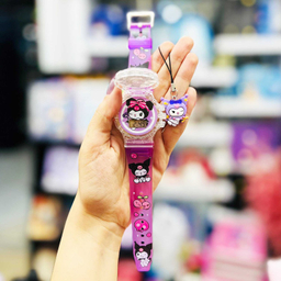 ساعت مچی دیجیتال پسرانه مدل کرومی چراغ دار موزیکال به همراه آویز