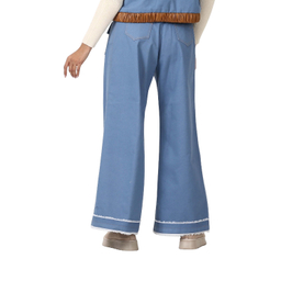 شلوار جین زنانه گره استایل مدل آپاچی رنگ آبی