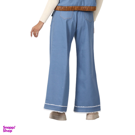 شلوار جین زنانه گره استایل مدل آپاچی رنگ آبی