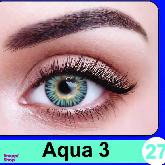 لنز چشم پرو نیو ویژن رنگ آبی اقیانوسی دور مشکی وسط عسلی شماره 27 به همراه جالنزی