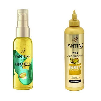 روغن مو پنتن مدل Argan Ozlu Yag حجم 100 میلی لیتر به همراه ماسک مو مدل Onarici حجم 300 میلی لیتر