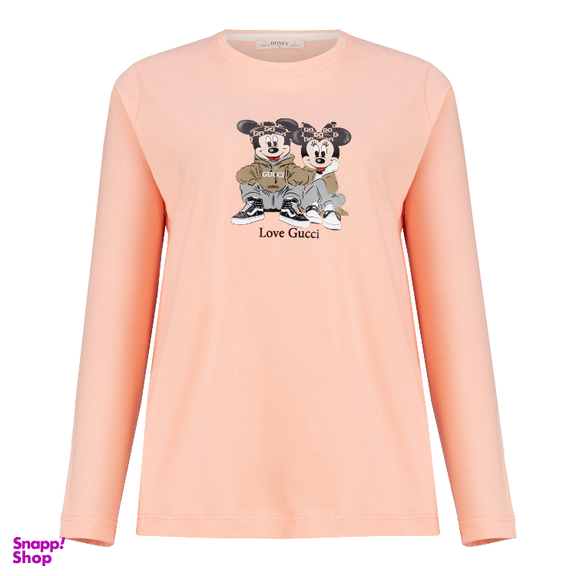 ست بلوز و شلوار راحتی زنانه کد 1042 رنگ گلبهی