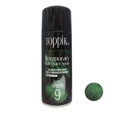 اسپری رنگ مو تاپیک هیر فیلر مدل Temporary حجم 150 میلی لیتر رنگ سبز