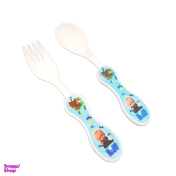 قاشق و چنگال کودک مدل بچه رئیس کد 32