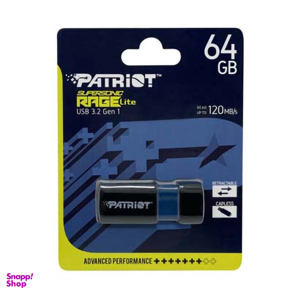 فلش پتریوت مدل Patriot Supersonic RAGE Lite USB3.2 ظرفیت 64 گیگابایت