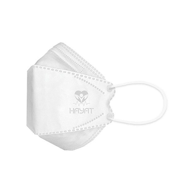 ماسک سه بعدی 5 لایه حیات رنگ سفید بسته 10 عددی