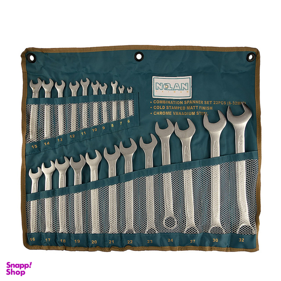 مجموعه 22 عددی آچار یک سر تخت یک سر رینگی نولان مدل 301222