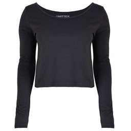 کراپ‌ تیشرت آستین بلند زنانه کانتکس مدل 249014556 رنگ نوک مدادی