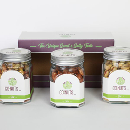 آجیل هدیه گلسیما 2 پسته و بادام درختی و مخلوط گوناتس وزن 600 گرم