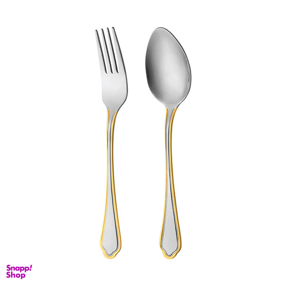 سرویس قاشق و چنگال 12 پارچه ناب استیل مدل ونیز