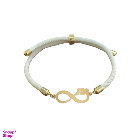 دستبند طلا 18 عیار زنانه شمیم گلد گالری مدل بی نهایت قلب و حرف A کد D42-19