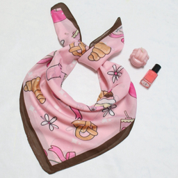 روسری دخترانه آنالیا مدل نخی طرح کروسان کد 10185