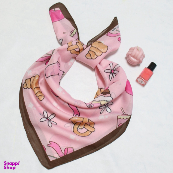 روسری دخترانه آنالیا مدل نخی طرح کروسان کد 10185