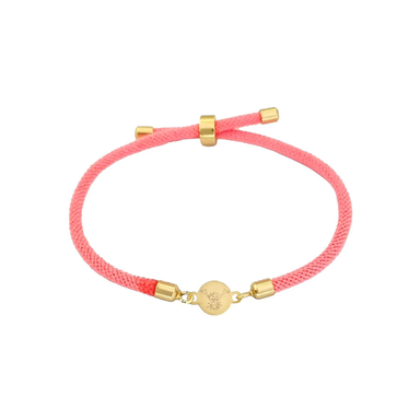 دستبند طلا 18 عیار دخترانه لیردا مدل طرح پلنگ صورتی 6755