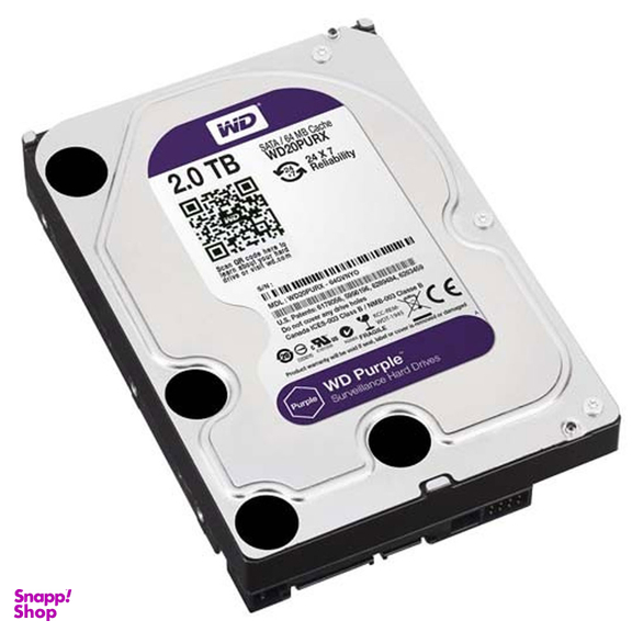 هارد دیسک اینترنال وسترن دیجیتال مدل Purple WD20PURZ ظرفیت 2 ترابایت