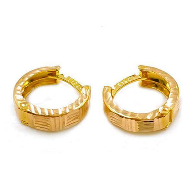 گوشواره طلا 18 عیار زنانه اپال گلد مدل حلقه ای تراش امگا کد SH0310