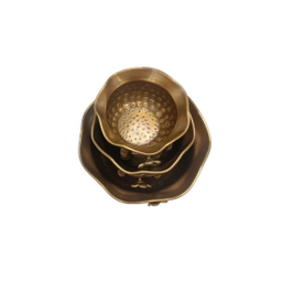 شکلات خوری برنجی مدل چکشی کد 7132-3 مجموعه 3 عددی