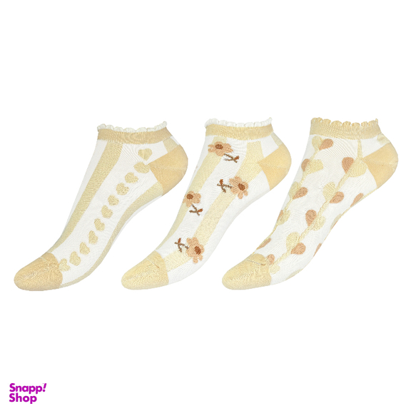 جوراب زنانه egvg مدل طرح برجسته کد egvg-w2-411 بسته ۳ عددی