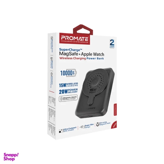 پاوربانک پرومیت مدل POWERMAG-DUO.Black ظرفیت 10000 میلی آمپر ساعت