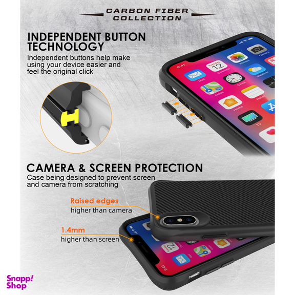 کاور گوشی موبایل سامورایی مدل Carbon Fiber مناسب iPhone X / iPhone Xs