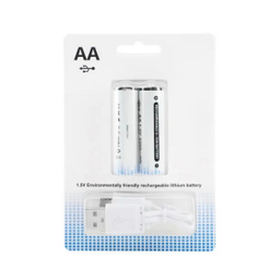 باتری قلمی قابل شارژ AA به همراه کابل Type-C ظرفیت ۲۵۰۰ میلی آمپر بسته 2 عددی