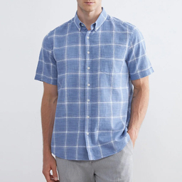 پیراهن آستین کوتاه مردانه ال سی وایکیکی مدل charder رنگ آبی