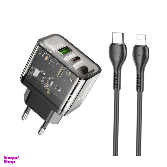 شارژر دیواری 20 وات هوکو مدل N34 PD به همراه کابل تبدیل لایتنینگ