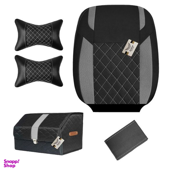 روکش صندلی خودرو سوشیانت مدل G مناسب پراید 132 به همراه پشت گردنی و نظم دهنده و دور فرمان