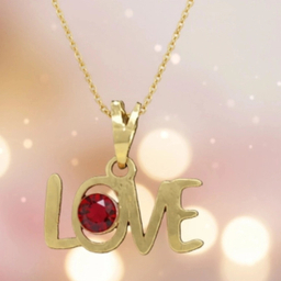 پلاک گردنبند طلا 18 عیار زنانه مدل Love کد S07