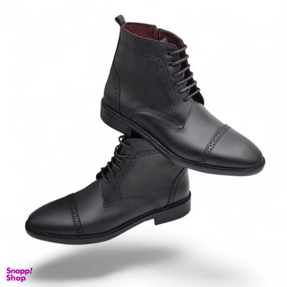 نیم بوت مردانه چرم ریباری مدل Z20 رنگ مشکی