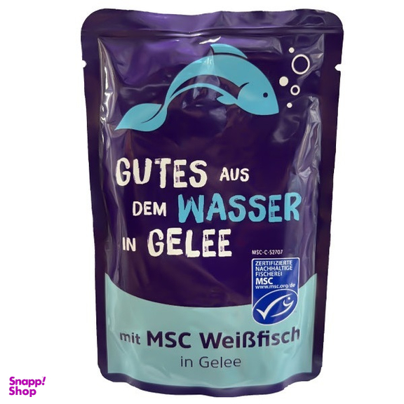 پوچ گربه بالغ کوشیدا طعم ماهی سفید در ژله وزن 85 گرم