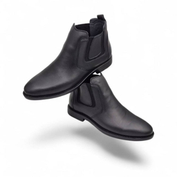نیم بوت مردانه چرم ریباری مدل Z23 رنگ مشکی