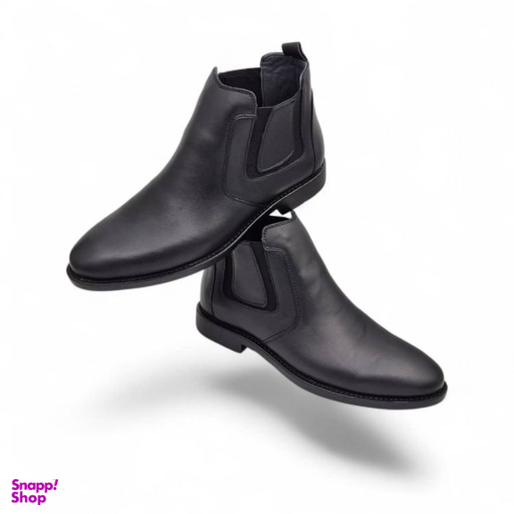 نیم بوت مردانه چرم ریباری مدل Z23 رنگ مشکی