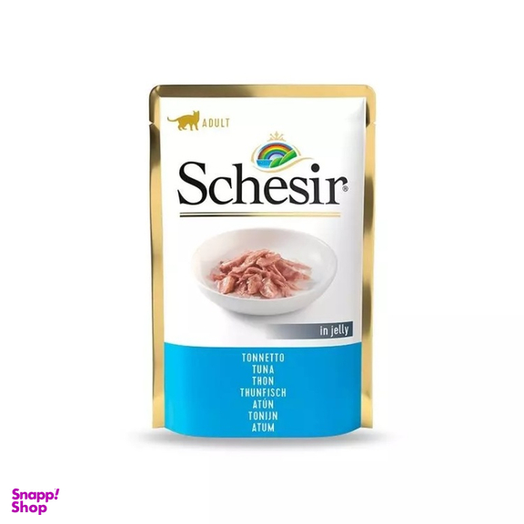 غذای تر گربه بالغ شسیر طعم ماهی تن در ژله وزن 85 گرم
