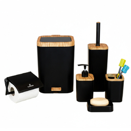 ست سرویس بهداشتی برتر مدل لیدوما طرح چوب مجموعه ۶ عددی