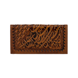 کیف پول چرم نگار طرح شعر و حصیر کد 207102