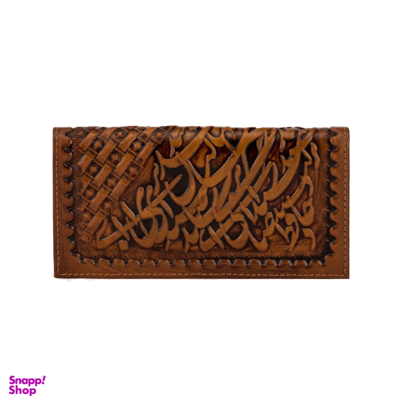 کیف پول چرم نگار طرح شعر و حصیر کد 207102