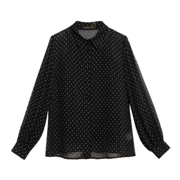 شومیز زنانه برنس مدل لیوسا رنگ مشکی سفید