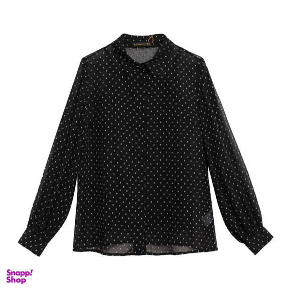 شومیز زنانه برنس مدل لیوسا رنگ مشکی سفید