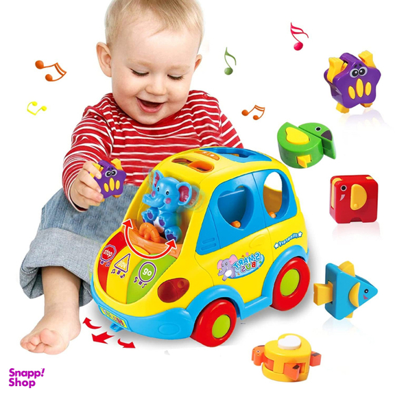 ماشین موزیکال فیلی هولی تویز مدل 896 Learning Educational Toys Cartoon Car Funny Kid Bus Game Matching Game
