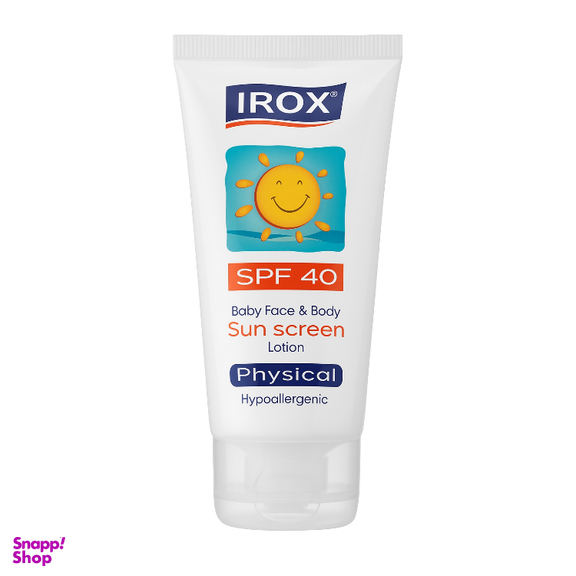 کرم ضد آفتاب فیزیکال کودکان ایروکس مدل هیپو آلرژنیک SPF 40 حجم 60 میلی لیتر