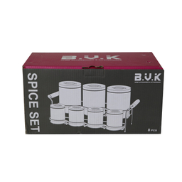ست جای ادویه 8 پارچه بی.وی.کی مدل Marble کد 815592
