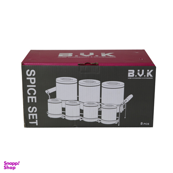 ست جای ادویه 8 پارچه بی.وی.کی مدل Marble کد 815592