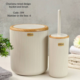 ست سطل و فرچه کاریزما طرح چوب کد 338 بسته 2 عددی