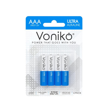 باتری نیم قلمی ونیکو مدل LR03 بسته 4 عددی
