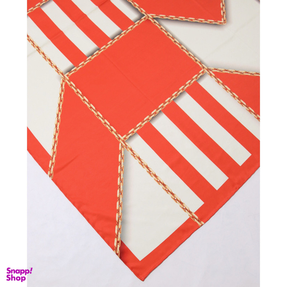 روسری زنانه آنالیا مدل ابریشم دست دوز طرح زنجیری کلاسیک کد ana-2821