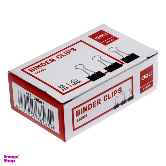 گيره کاغذ دلی مدل 38565 سايز 19 ميلی متر بسته 12 عددی