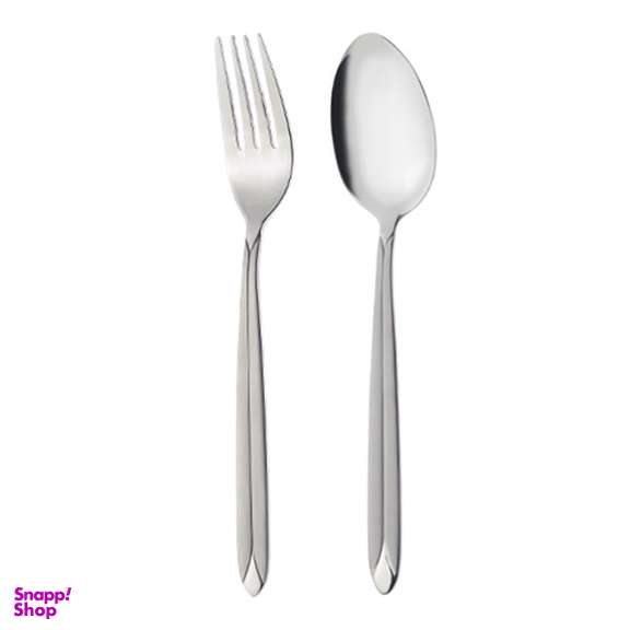 سرویس قاشق و چنگال 12 پارچه ناب استیل مدل پالرمو مات