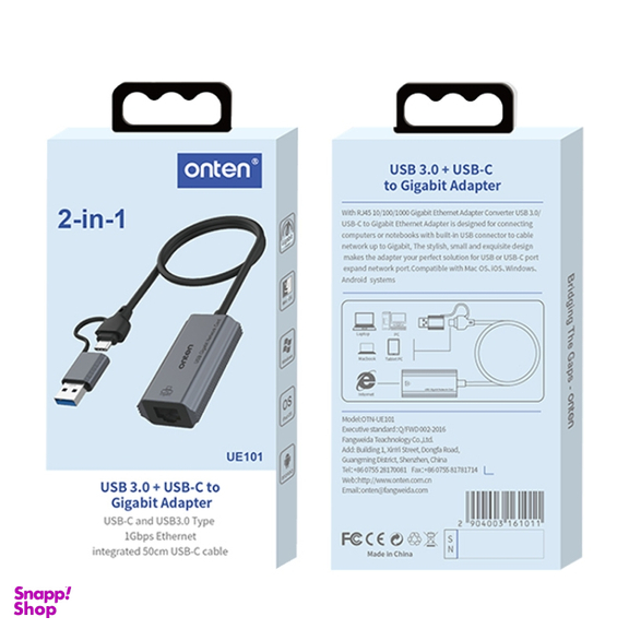 تبدیل USB 3.0/USB-C به Lan اونتن مدل UE101